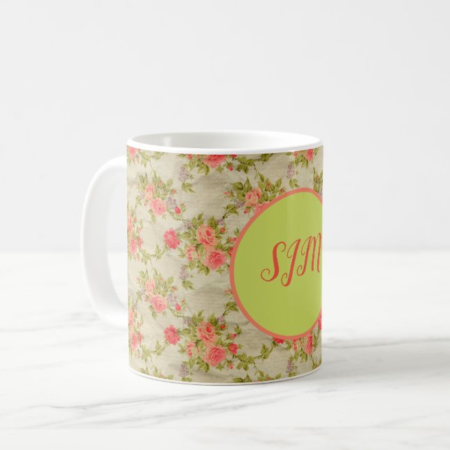 Shabby Ro Monogram Kaffemugg (Framsida vänster)