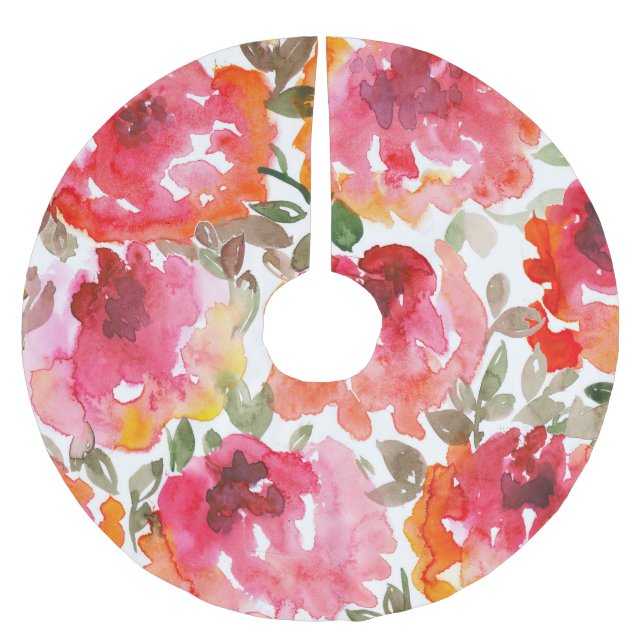 Shabby röd ros, sömlös mönster. julgransmatta borstad polyester (Framsidan)