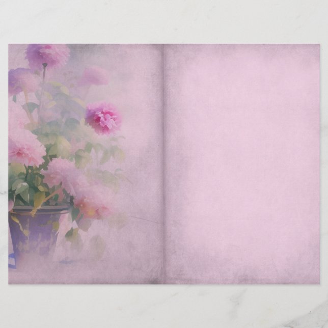 Shabby Rosa Blommigt Journal Page (Framsida)