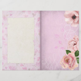 Shabby Rosa Blommigt Patterned Journal Page