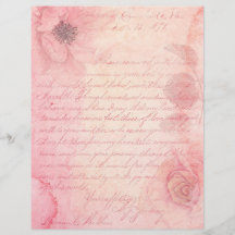 Shabby Rosa Blommigt Scrapbook Ephemera