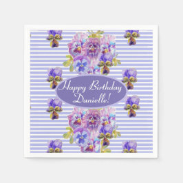 Shabby Rosa ros Blommigt Tea Party Cake Favoritbox Pappersservett