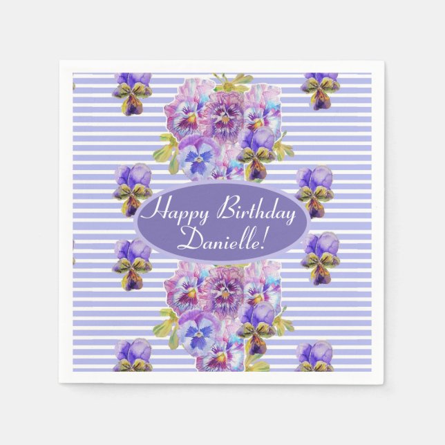 Shabby Rosa ros Blommigt Tea Party Cake Favoritbox Pappersservett (Framsidan)