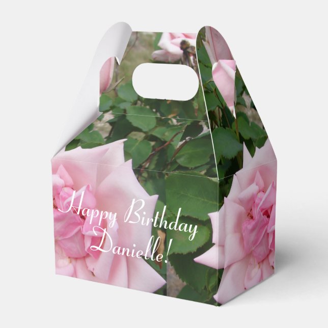Shabby Rosa ros Blommigt Tea Party Cake Favoritbox Presentaskar (Framsidan Sidan)