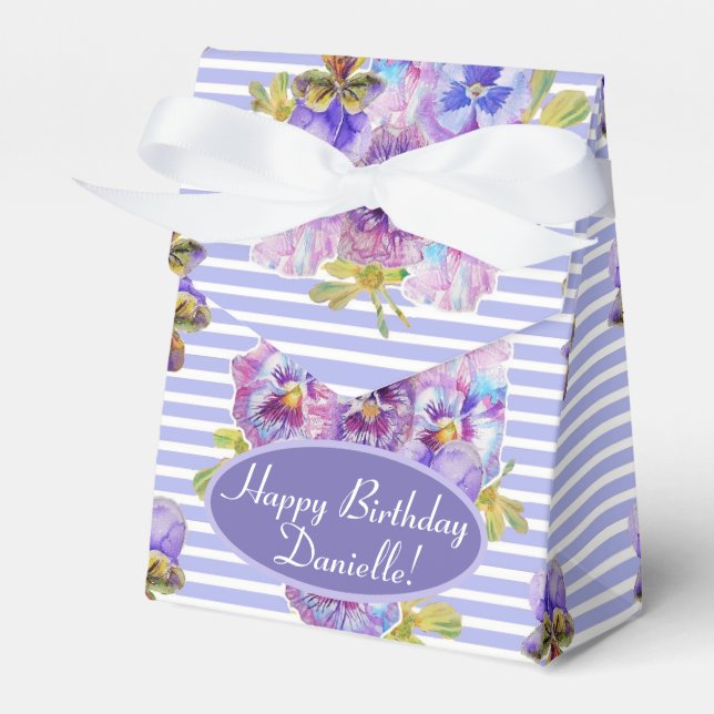 Shabby Rosa ros Blommigt Tea Party Cake Favoritbox Presentaskar (Framsidan Sidan)