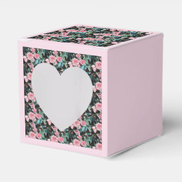 Shabby Rosa ros Blommigt Tea Party Cake Favoritbox Presentaskar