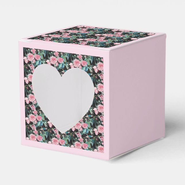 Shabby Rosa ros Blommigt Tea Party Cake Favoritbox Presentaskar (Framsidan Sidan)