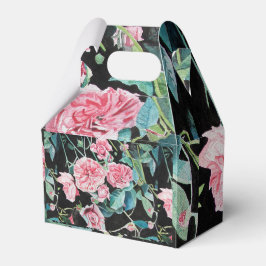 Shabby Rosa ros Blommigt Tea Party Cake Favoritbox Presentaskar