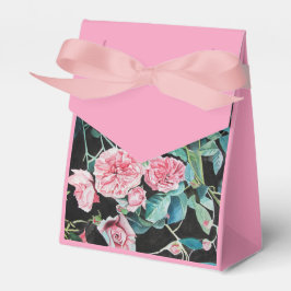 Shabby Rosa ros Blommigt Tea Party Cake Favoritbox Presentaskar