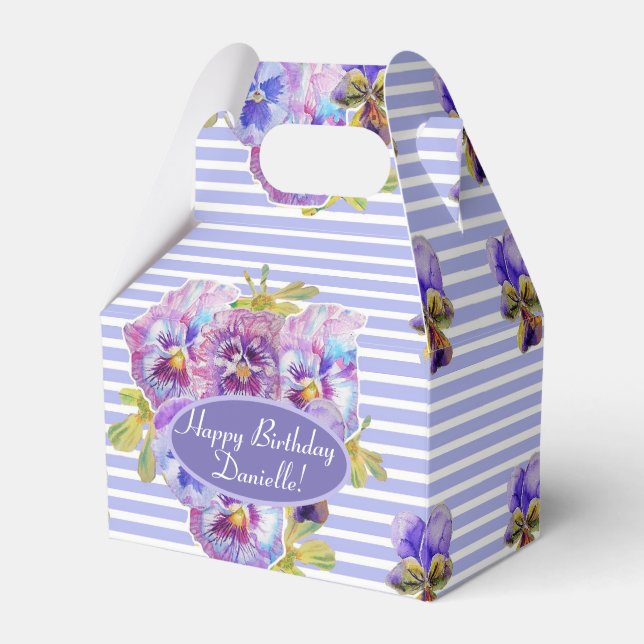 Shabby Rosa ros Blommigt Tea Party Cake Favoritbox Presentaskar (Framsidan Sidan)