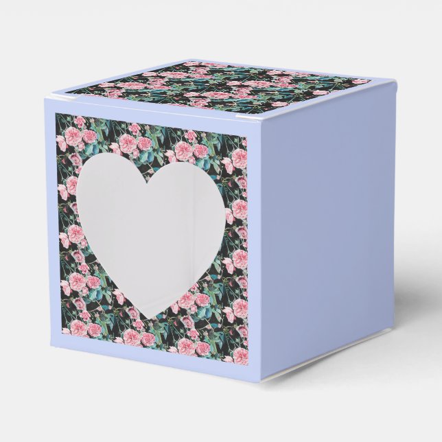 Shabby Rosa ros Blommigt Tea Party Cake Favoritbox Presentaskar (Framsidan Sidan)