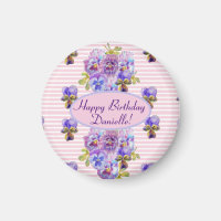 Shabby Rosa ros Blommigt Tea Party Lila