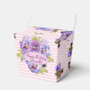 Shabby Rosa ros Blommigt Tea Party Lila Presentaskar