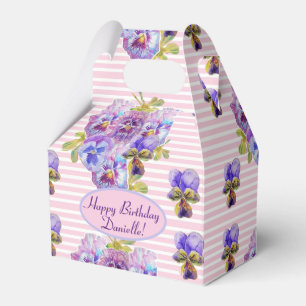 Shabby Rosa ros Blommigt Tea Party Lila Presentaskar