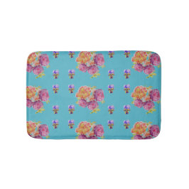 Shabby Rosa ros ro blommigt blommor Bath Mat Badrumsmatta