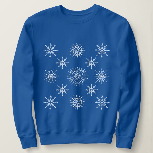 Shabby Snöflingor Mönster Winter Helgdag T-shirt (Design framsida)