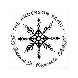 Shabby Snowflake-julvinter Helgdag Adress Självfärgande Stämpel