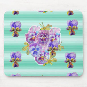 Shabby Turkvoise blommigt Computer Musmatta Pad