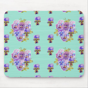 Shabby Turkvoise blommigt Computer Musmatta Pad