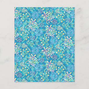 Shabby vintage blommigt Turquiose scrapbook papper