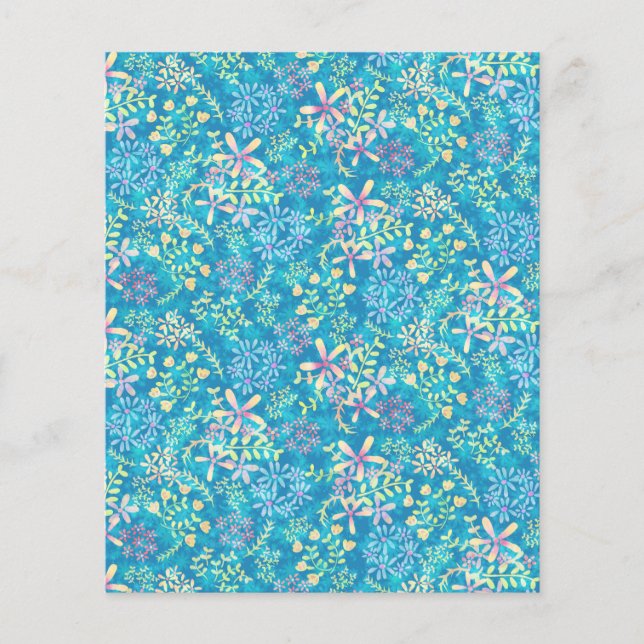 Shabby vintage blommigt Turquiose scrapbook papper (Framsida)