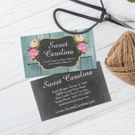Shabby Vintage Ro Rustic Land Chalkboard Visitkort