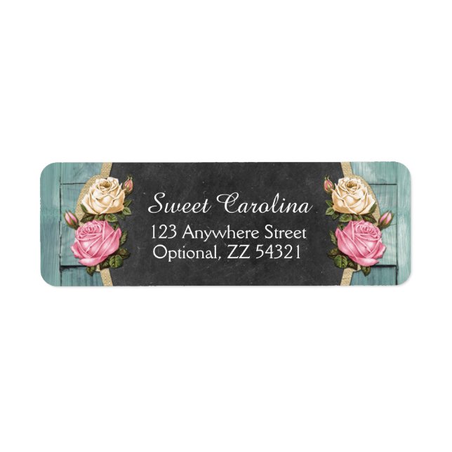 Shabby Vintage Ro Rustic Land Returadress Returadress Etikett (Framsidan)