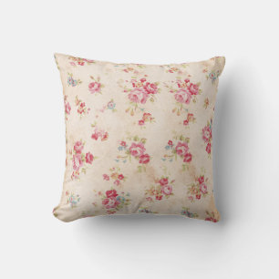 Shabby Vintage Stil Rosa Blue Ro Blommigt Kudde
