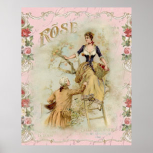 Shabbychic Paris collage ro Poster