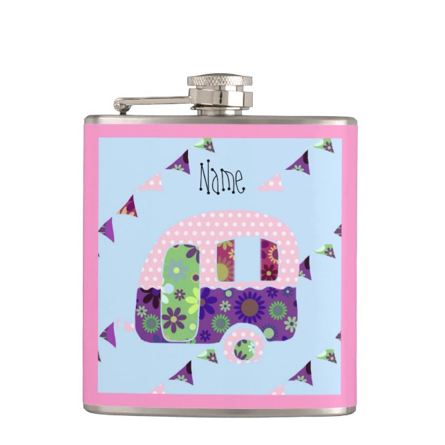 Shabbychic retro-släpfordon, husvagn, husvagn fickplunta (Framsidan)