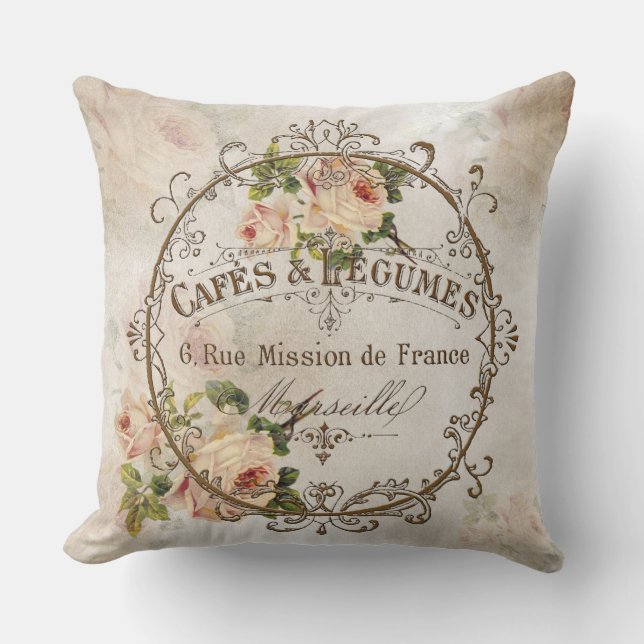 ShabbyVintageRoses - Pillow Kudde (Framsida)