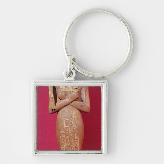 Shabti figur av kungen från graven av Tutankhamun Fyrkantig Silverfärgad Nyckelring (Framsidan)