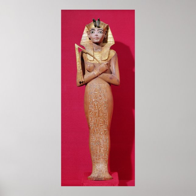 Shabti figur i kung från Grav i Tutankhamun Poster (Framsidan)