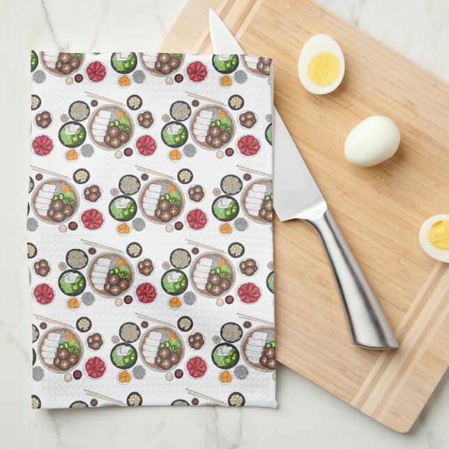 Shabu-Shabu Japan Japanska Food Cuisine Hotpot Kökshandduk (Vikt i Fjärdedel)