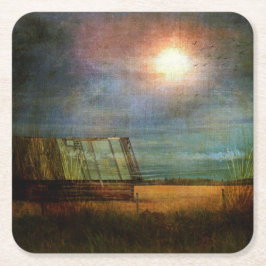 Shack on Prairie Corner Underlägg Papper Kvadrat