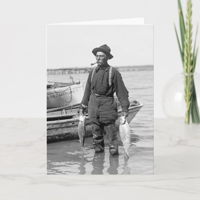 Shad Fishing, tidigt 1900-talet Kort (Framsida)
