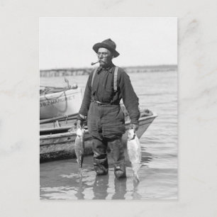 Shad Fishing, tidigt 1900-talet Vykort