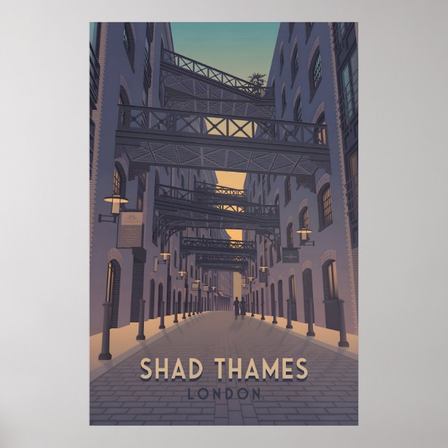 Shad Thames London Resemålningaffisch Poster (Framsidan)