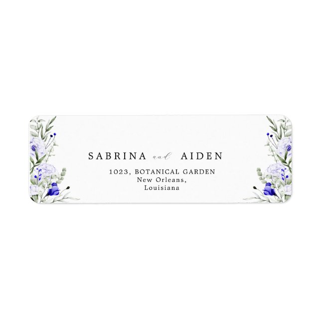 Shade Of Blush Pink Peach | Dusty Blue Wedding  Returadress Etikett (Framsidan)