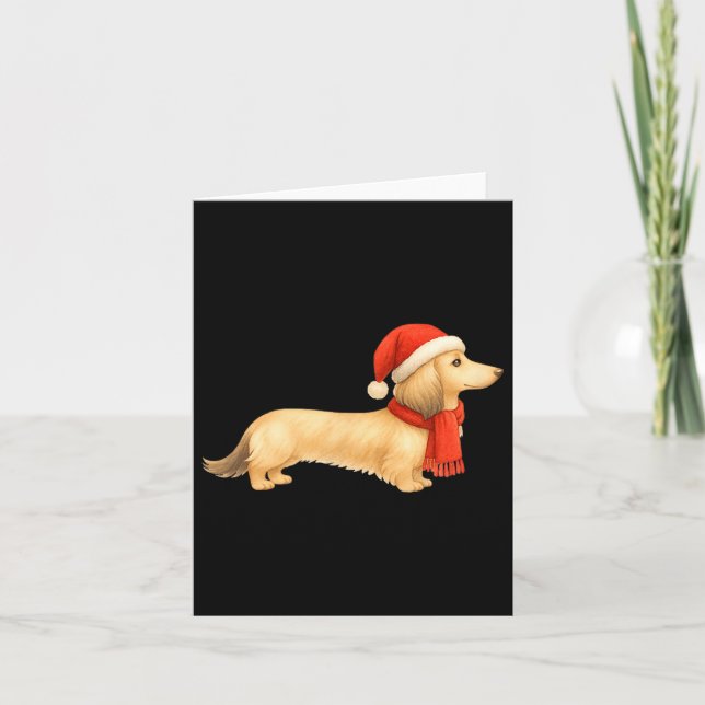 Shaded Cream Christmas Dachshund Dog Mom Funny Cut Kort (Framsida)