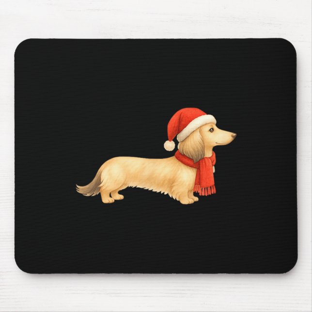 Shaded Cream Christmas Dachshund Dog Mom Funny Cut Musmatta (Framsidan)