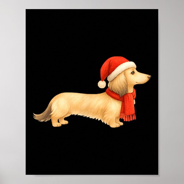 Shaded Cream Christmas Dachshund Dog Mom Funny Cut Poster (Framsidan)