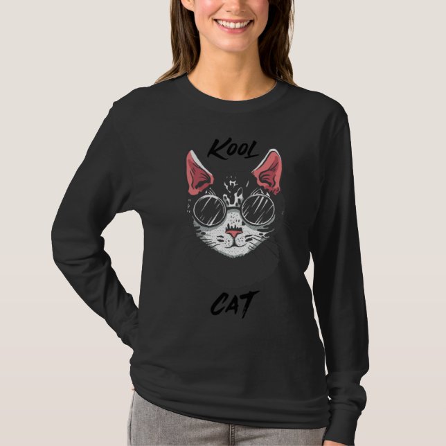 Shades Cute Kitten  Animal Feline T Shirt (Framsida)