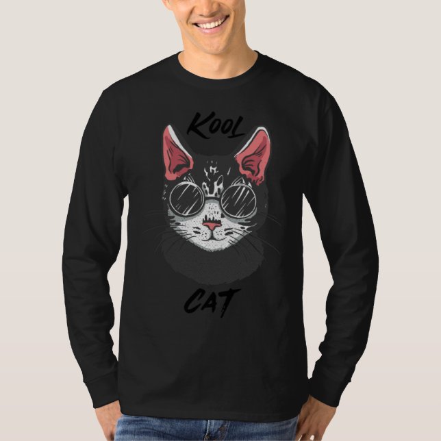 Shades Cute Kitten  Animal Feline T Shirt (Framsida)