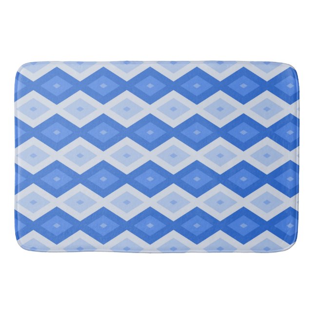 Shades of blue diamond pattern badrumsmatta (Framsidan)