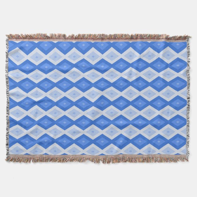 Shades of blue diamond pattern filt (Framsidan)