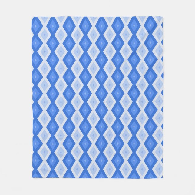 Shades of blue diamond pattern fleecefilt (Framsidan)