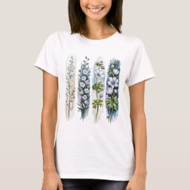 SHADES OF BLUE POPPY ANEMONE FLOWERS T SHIRT