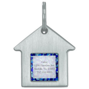 Shades of Blue Stached Glass by Shirley Taylor ID-bricka Husdjur