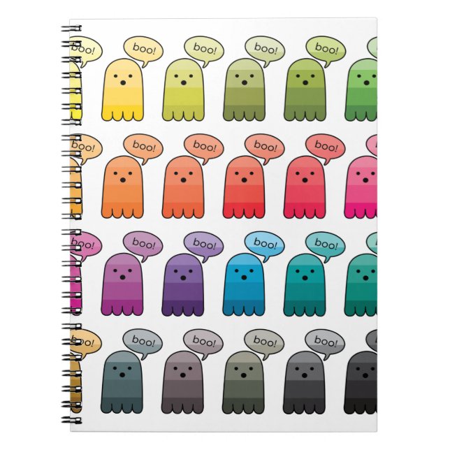 Shades of Boo Ghost Halloween Anteckningsbok (Framsidan)